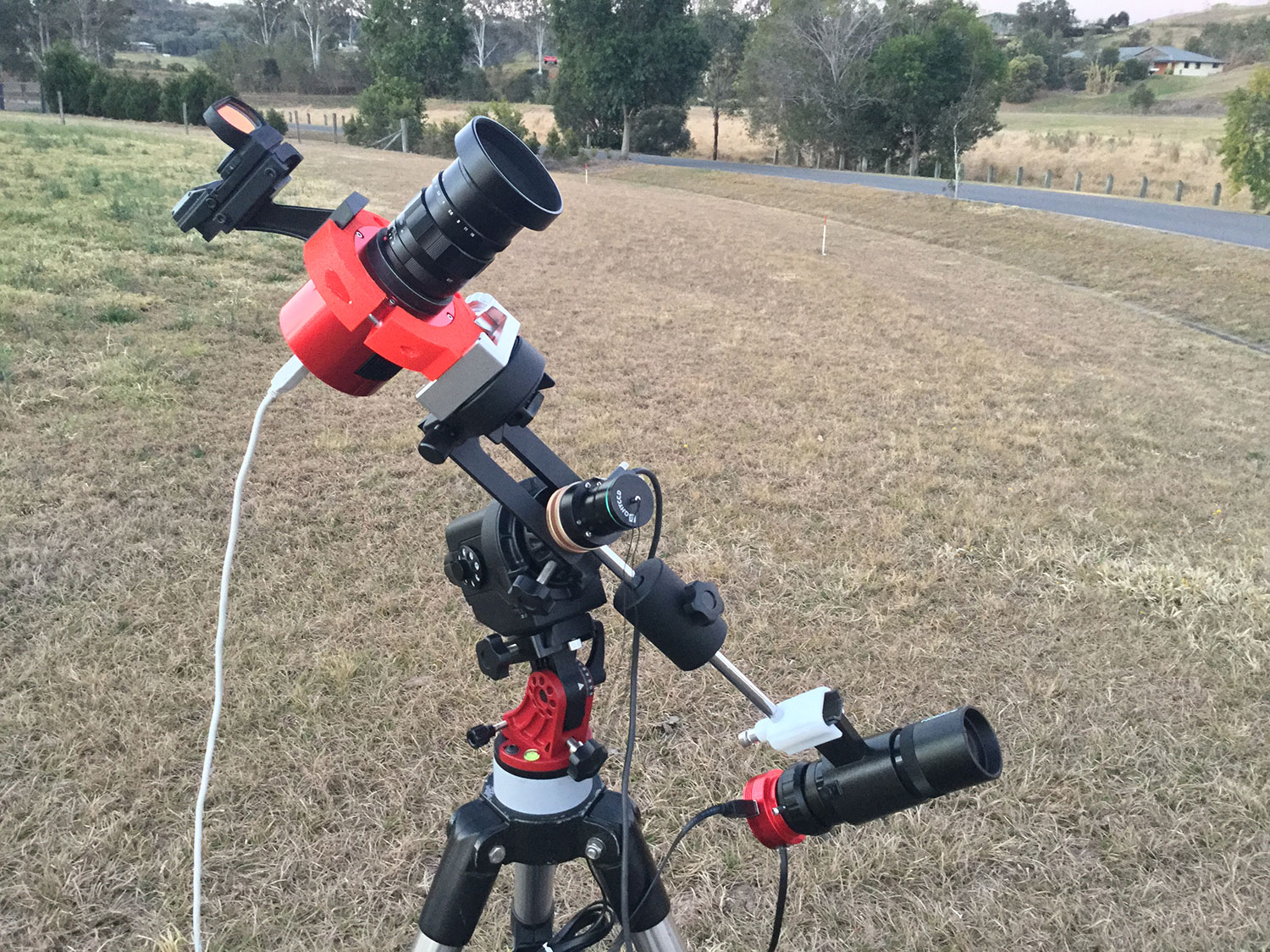 Wide field astrophotography gear including the ASI 294 MC Pro mounted on the Star Adventurer