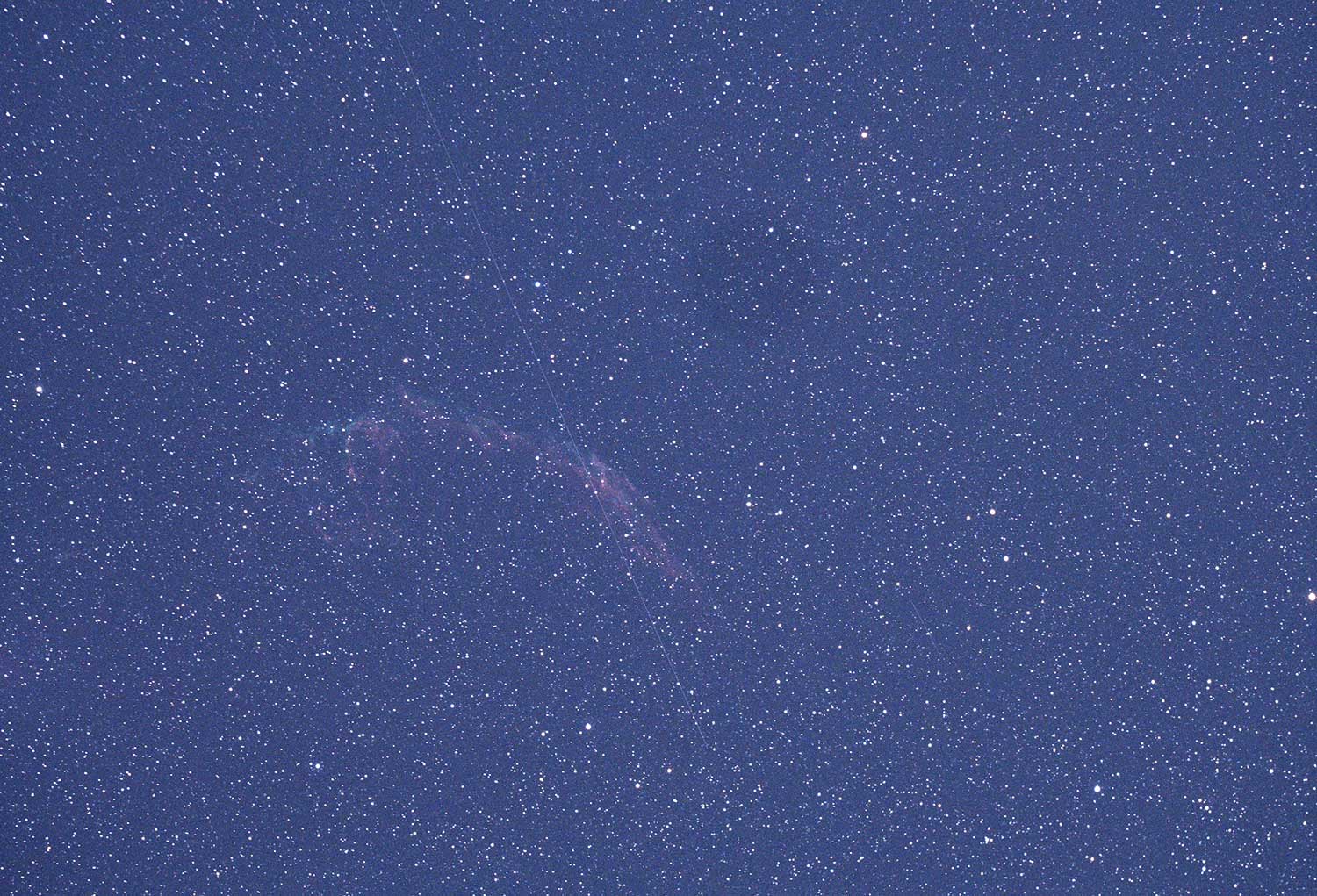 single 60 second exposure of Veil nebula after debayer with ASI 294 colour camera