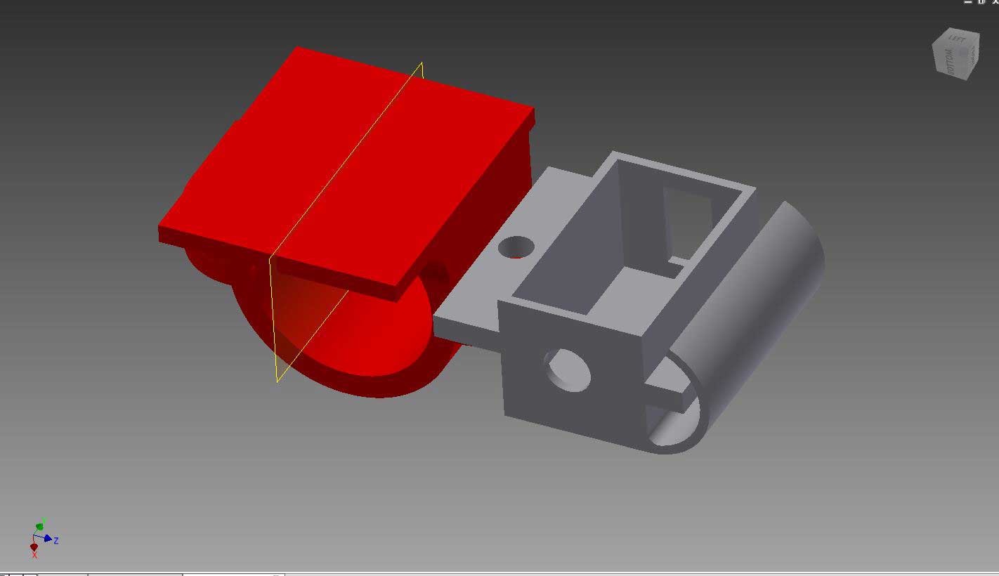 ASIair 12v-5v DC converter 3D printed adapter bracket assemble next to the ASIair mounting bracket