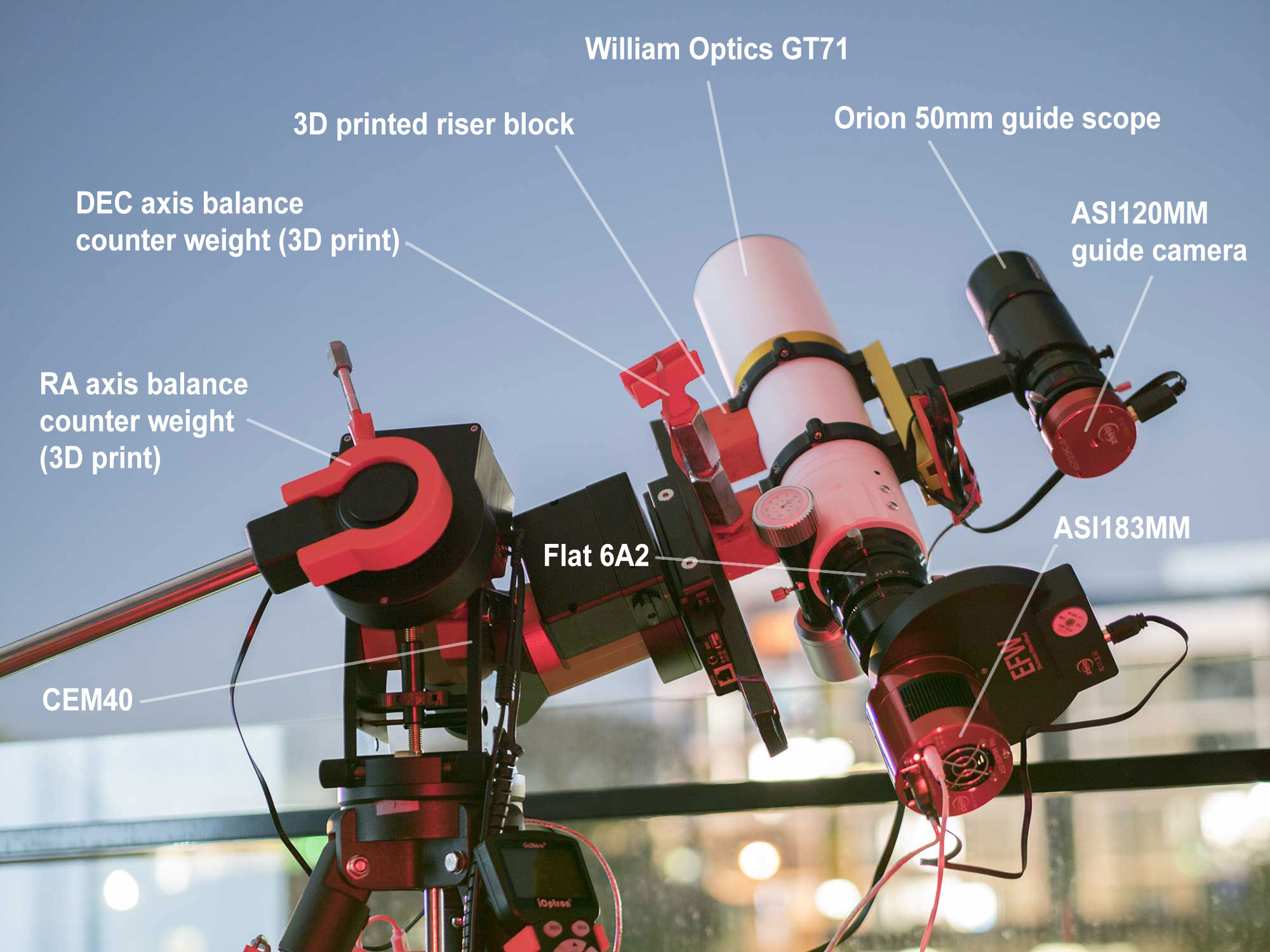 First Light with the ASI183MC Pro & William Optics GT71