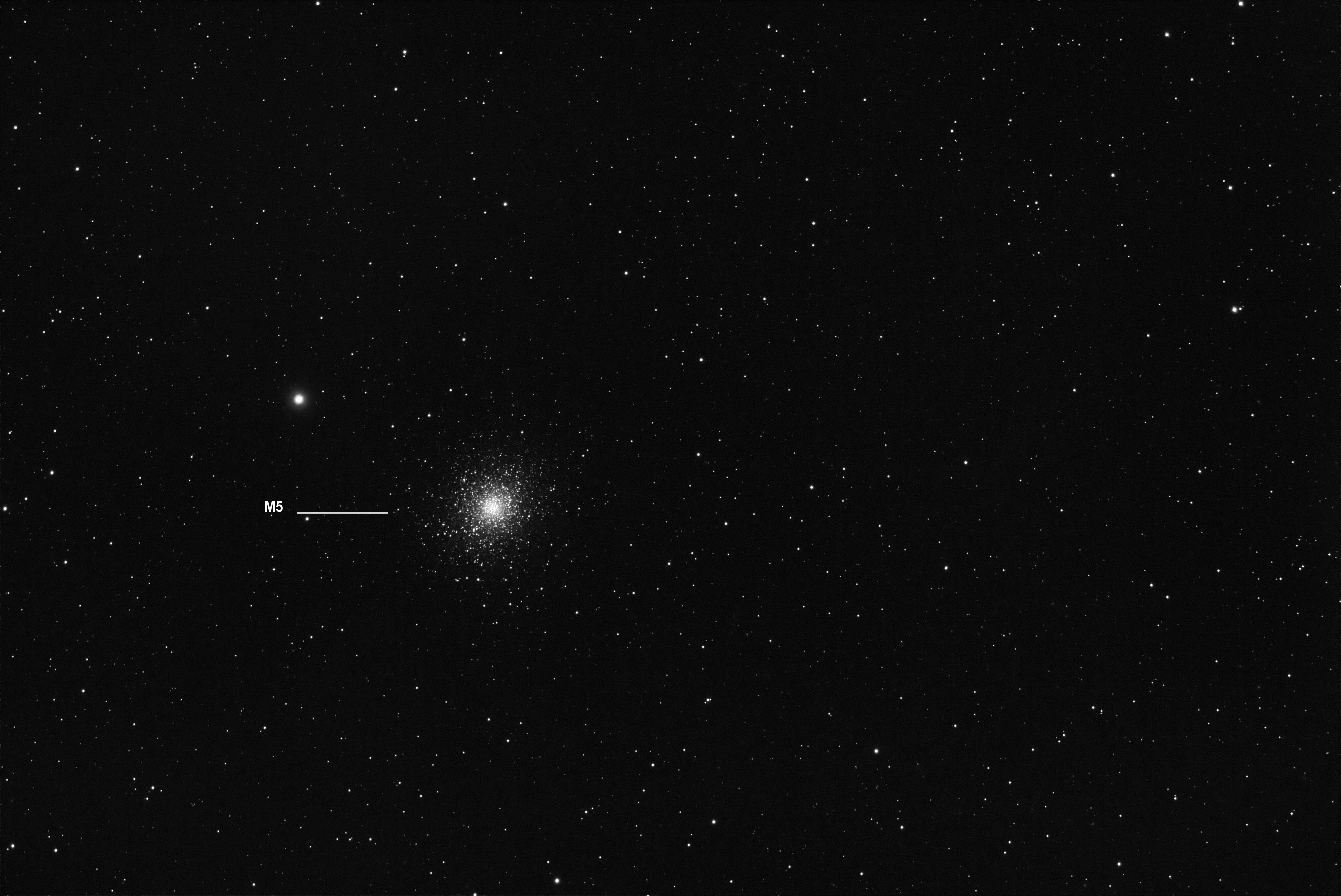 M5 globular cluster in Serpens with ASI183MM Pro and William Optics GT71