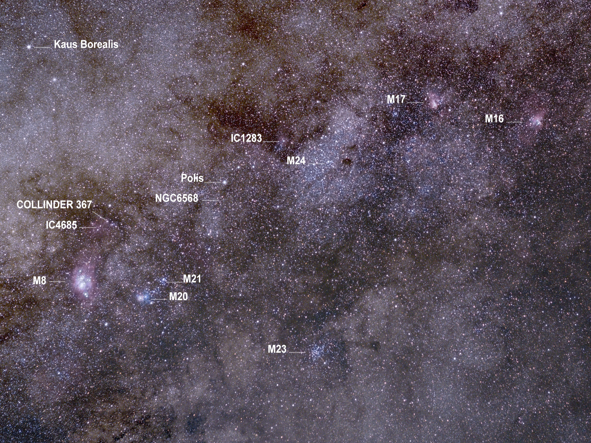  Sagittarius wide field with Orion 50mm lens and ASI294MC Pro