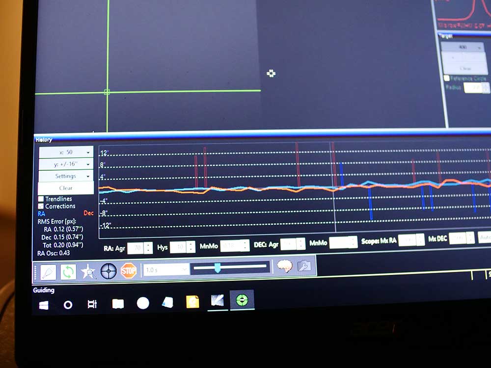 PHD2 guide graph with only a rough polar alignment