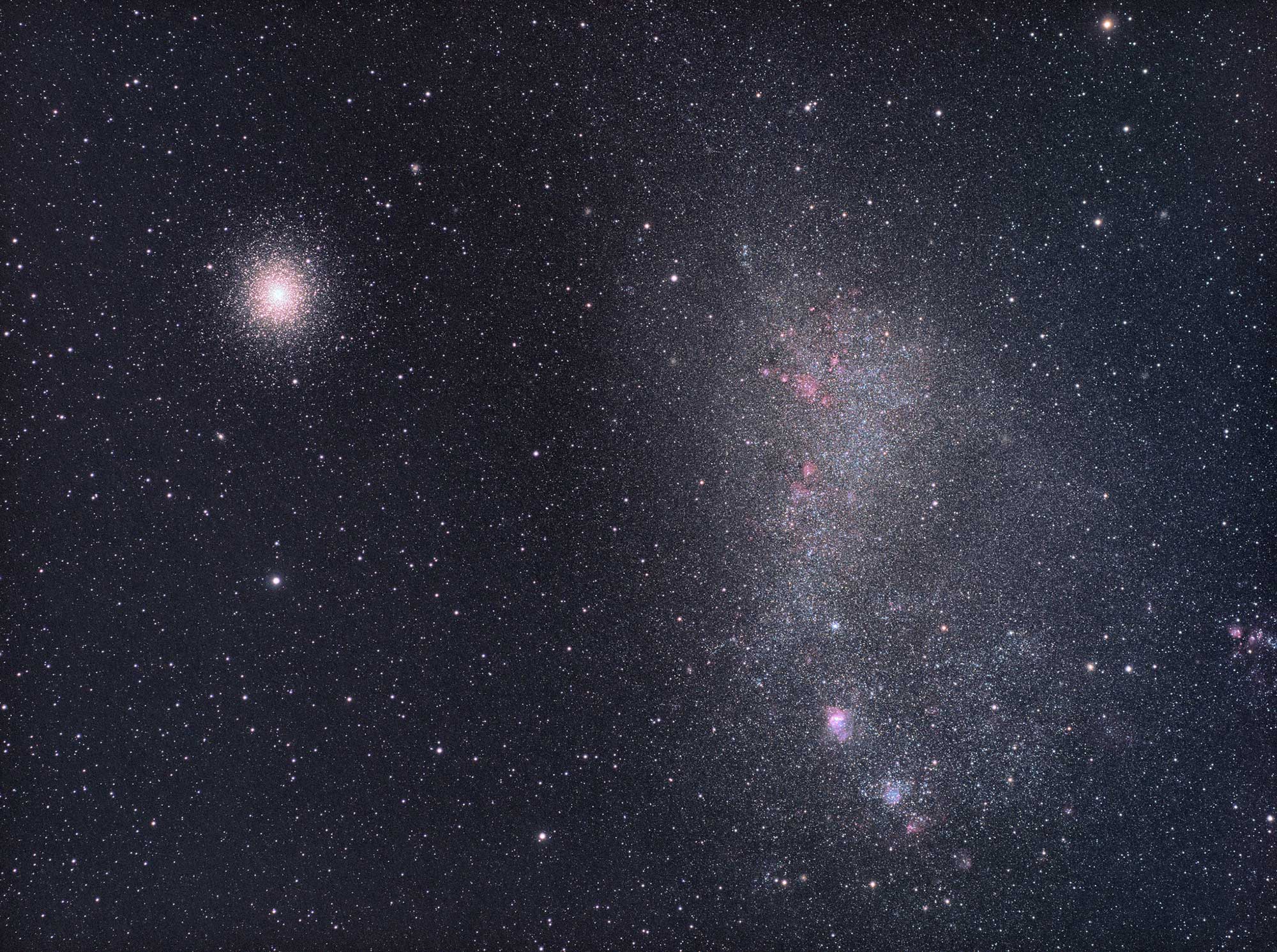 The Small Cloud of Magellan and Tucanae 47 captured with the Borg55FL using the Star Adventurer mount